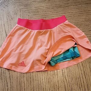 XS Adidas oramge skirt with built in shorts